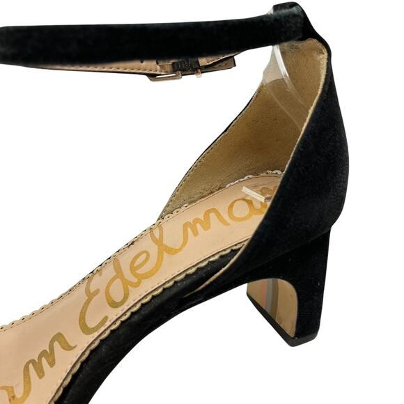 Sam Edelman Holmes Leather Black Suede Ankle Strap High Heels Shoes Party sz 7 - Picture 16 of 16